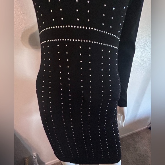 Say What? Bodycon Long Sleeve Sweater Dress Black - Picture 5 of 8